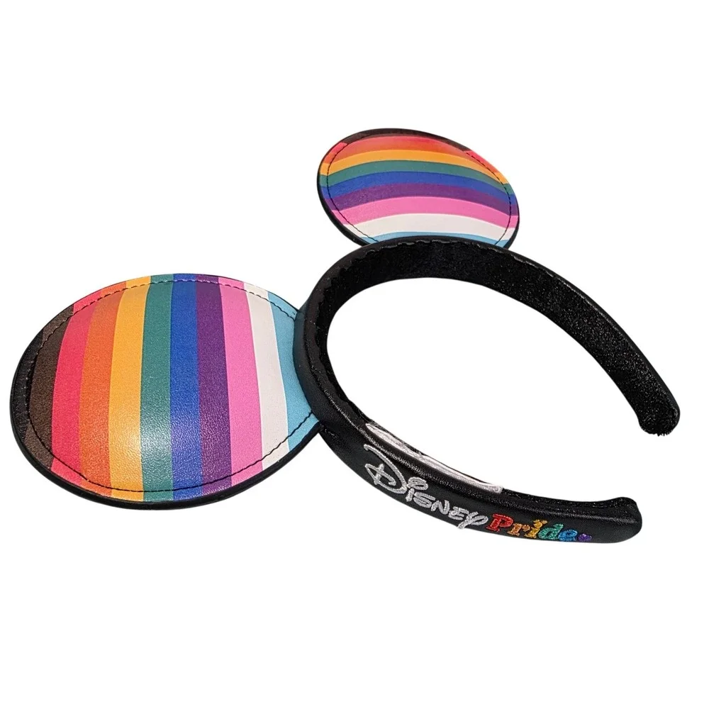 Disney Parks Gay Pride‎ Rainbow Mickey Mouse Ear Headband Faux Leather LGBTQ